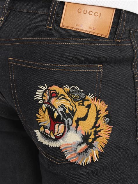 gucci tiger denim